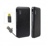 Wholesale Universal 8000 mah Portable Power Bank Charger with Built In Cable (Black)